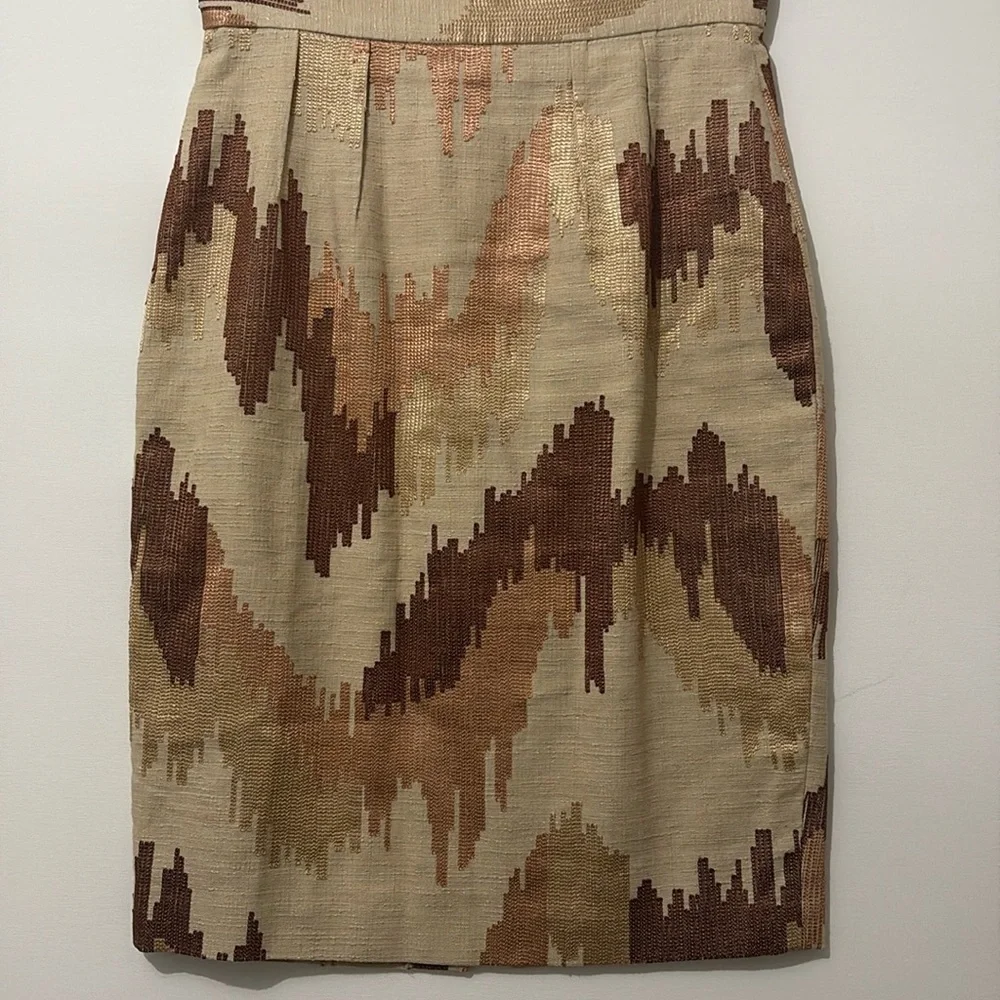 Anthropologie Tracy Reese Ikat Embroidered Pencil Skirt Size 8
